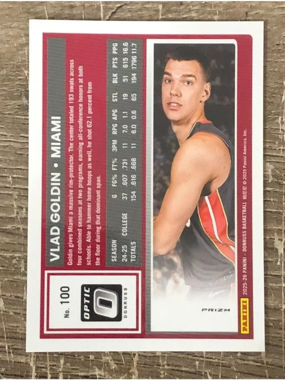 2025-26 Donruss Vlad Goldin Optic Rated Rookie Snakeskin SSP #100 Case Hit